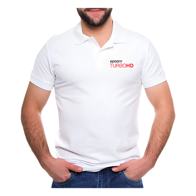 Playera Tipo Polo Color Blanco epcom TURBOHD