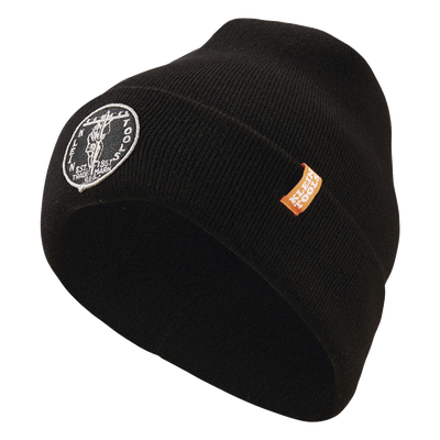 Gorro Negro de Tejido Grueso para Instaladores, con Logo KLEIN TOOLS Vintage.