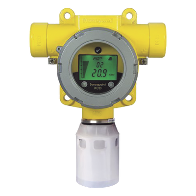 Detector fijo de gas industrial con sensor electroquímico de oxígeno 0-25% vol., salida 4-20 mA y Modbus, carcasa de aluminio IP66, certificado UL/c-UL/INMETRO