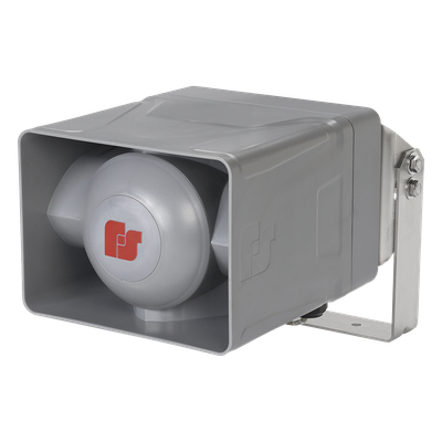 Altavoz No Amplificado 100 W, 25/70 Vrms, Volumen 120 dBa Tono, para zonas peligrosas Clase I Div 2 Grupos A-D, grado de protección NEMA 4X Exterior, Montaje para Pared, Techo y/o Poste