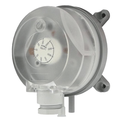 Interruptor de presión diferencial ajustable con perilla de doble escala para monitoreo de aire en sistemas HVAC
