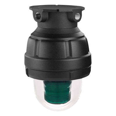 Luz estroboscópica a prueba de explosiones UL y cUL para Clase I, División 1, Grupo C y D; Clase I, División 2, Grupos A y B; Clase II, División 1, Grupos E, F y G; Clase III , 24 Vcd, color Verde, montaje no incluido