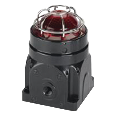 Baliza LED para Ubicaciones Peligrosas / Serie Global G-LED / Ex d Ignífugo / 120-240 VCA / Lente Roja / 8 Patrones de Parpadeo / IP66 / ATEX-IECEx