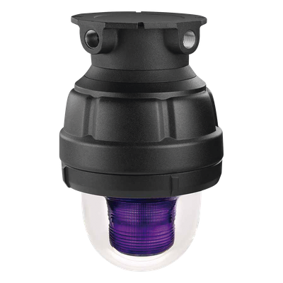 Luz de advertencia LED a prueba de explosion Homologado UL y cUL para Clase I, División 1, Grupo C y D; Clase I, División 2, Grupos A y B; Clase II, División 1, Grupos E, F y G; Clase III, Color Magenta a 24 VCD