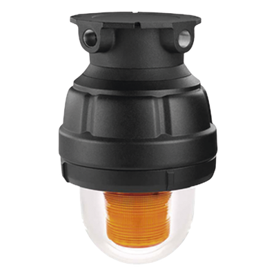 Luz estroboscópica a prueba de explosiones ideal para ambientes peligrosos, 120Vca, ámbar, montaje no incluido