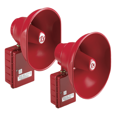 Altavoz amplificado, 15W, Aprobado por CSFM y Listado contra incendios UL, 24 VCD, Color Rojo