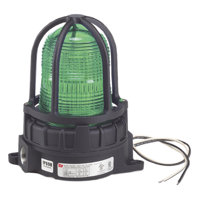 Luz de advertencia LED para ubicaciónes peligrosas, montaje para superficies, 24 VCD, color Verde