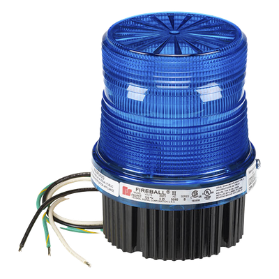 Luz Estroboscópica Fireball® / 120 VAC 50/60 Hz / Montaje Superficie o Tubo 1/2" NPT / Domo Ambar / Uso Industrial y Señalización Privada