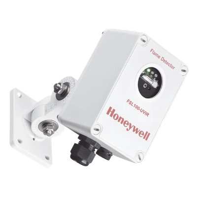 Detector de flama UV/IR para zonas de riesgo, alcance de 25 m, salida 4-20 mA, certificado ATEX, FM y EN54-10, color blanco