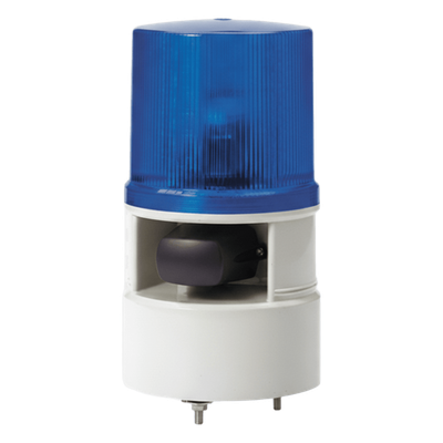  Luz de advertencia color Azul con sirena incorporada con 5 tonos máx. 105 dB en 110-220 VCA