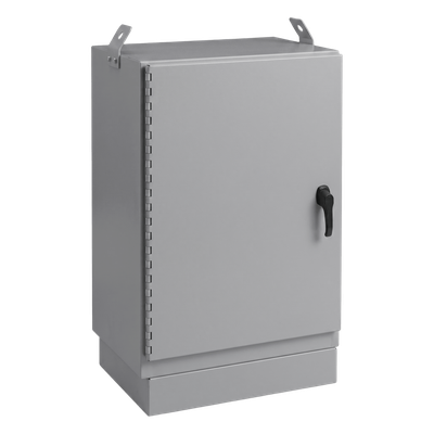 Gabinete para Exterior Tipo 4X Doble Puerta de 10 UR / Aluminio Soldado / 762 x 762 x 1118 mm / Exterior IP66 / Montaje Almohadilla / Aislamiento Térmico / Gris RAL 7035