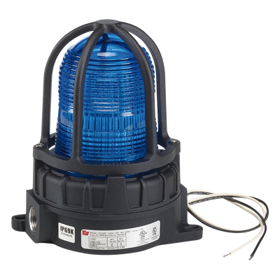 Luz de advertencia LED para ubicaciones peligrosas, montaje para superficies, 24 VCD, color Azul