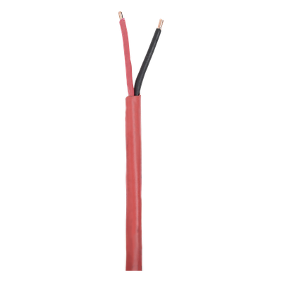 Bobina de 305 Metros (1000 Pies) de Alambre / 2 x 18 AWG / Riser / Tipo FPLR-CL3R, FT4 / Color Rojo / Para Aplicaciones en Sistemas de Detección de Incendio y Sistemas de Evacuación