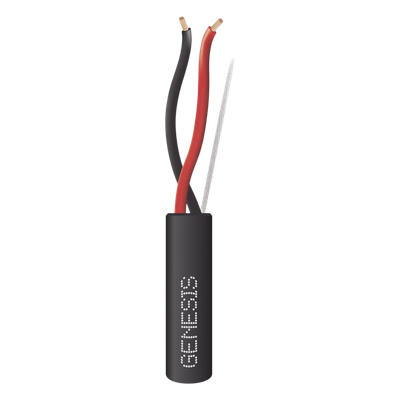 Carrete de Cable 305 Metros (1000 Pies) / 2 x 14 AWG Tipo FPL / Cable Direct Burial / Color Negro / Para Uso en Intemperie / Uso en Aplicaciones en Sistemas de Detección de Incendio y Sistemas de Evacuación