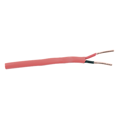 Carrete de Alambre de 305 Metros (1000 Pies) / 2 x 14 AWG / Riser / Tipo FPLR-CL3R / Color Rojo / Para Aplicaciones en Paneles de Detección de Incendio y Sistemas de Evacuación