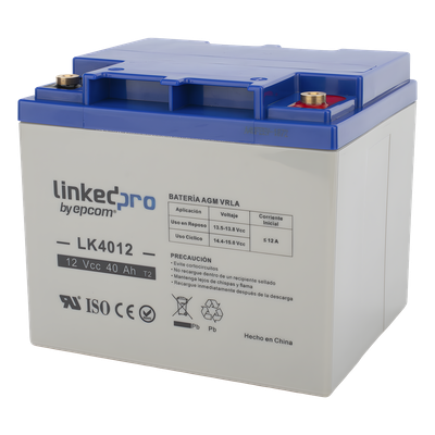 Batería de respaldo 12 V | 40 Ah | AGM | Especial para Seguridad Electrónica | UPS | Sistemas de Emergencia | Certificada UL | Vida útil 5 años | Terminales T2