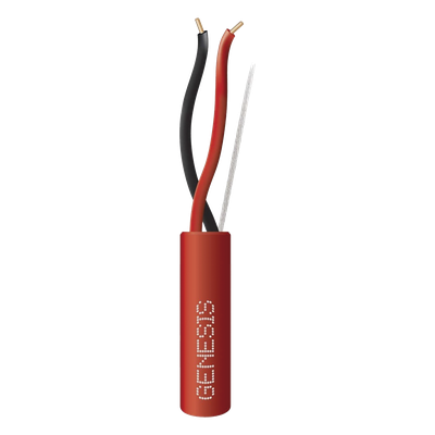 Carrete de Alambre 305 Metros (1000 Pies) / 2 x 16 AWG / Riser / Color Rojo / Tipo FPLR, CL3R, (UL) FT4 / Para Aplicaciones en Sistemas de Detección de Incendio y Sistemas de Evacuación