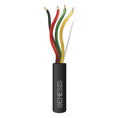 Carrete de Cable de 305 Metros (1000 Pies) / 4 x 14 AWG / Cable Direct Burial / Color Negro / Para Uso en Intemperie / Uso en Aplicaciones en Sistemas de Detección de Incendio y Sistemas de Evacuación