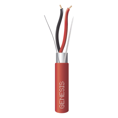 Bobina de 305 Metros (1000 Pies) de Alambre / 2 x 18 AWG / Riser / Blindado / Tipo FPLR / Color Rojo / Para Aplicaciones en Sistemas de Detección de Incendio y Sistemas de Evacuación