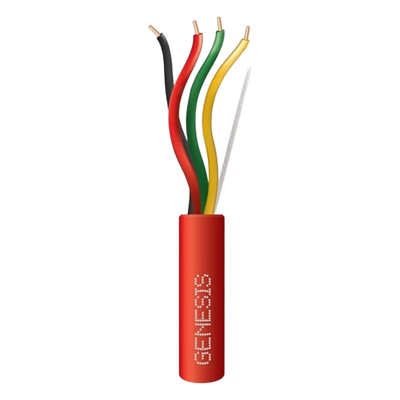 Bobina de 305 Metros (1000 Pies) de Alambre / 4 x 18 AWG / Riser / Tipo FPLR-CL3R / Resistente al Fuego / Color Rojo / Para Sistemas Contra Incendio o Sistemas de Evacuación