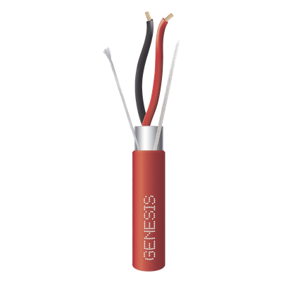 Carrete de 305 Metros (1000 Pies) de Cable / 2 x 14 AWG / Plenum / Blindado / Tipo FPLP / Color Rojo / Para Aplicaciones en Sistemas de Detección de Incendio y Sistemas de Evacuación