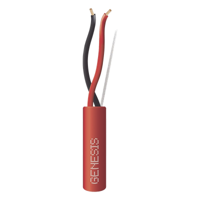 Carrete de Cable de 305 Metros (1000 Pies) / 2 x 14 AWG / Plenum / Tipo FPLP-CL3P / Color Rojo / Para Aplicaciones en Paneles de Detección de Incendio y Sistemas de Evacuación