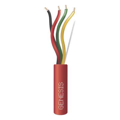 Carrete de 305 Metros (1000 Pies) de Alambre / 4 x 14 AWG / Riser / Tipo FPLR-CL3R / Resistente al Fuego / Color Rojo / Para Sistemas Contra Incendio o Sistemas de Evacuación