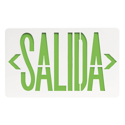 Letrero LED DUAL de SALIDA Universal con alto brillo/uso en pared, lateral o techo/Batería de Respaldo Incluida.