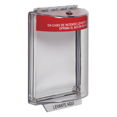 Cubierta Transparente Serie Universal Stopper®, Texto De Incendio En Español 