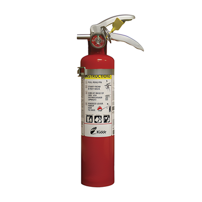 Extintor desechable de polvo químico seco multipropósito de 2.5 lb para fuegos Clase A, B y C