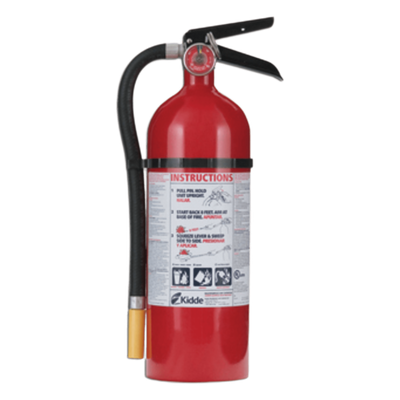 Extintor recargable de polvo químico seco multipropósito para fuegos clase A, B y C, 5.5 lb, con soporte de pared, paquete de 6