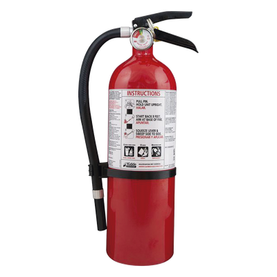 Extintor desechable de polvo químico seco multipropósito de 4 lb para fuegos clase A, B y C, uso residencial