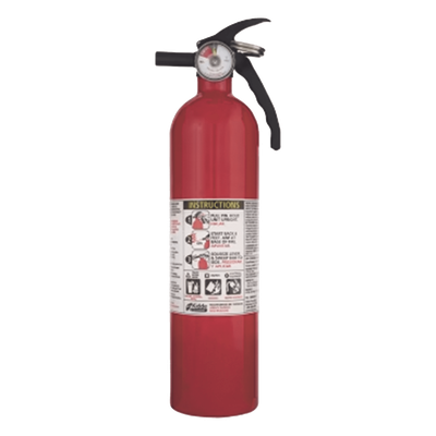 Extintor desechable de polvo químico seco multipropósito para fuegos clase A, B y C, 2.6 lb, con soporte metálico, paquete de 6