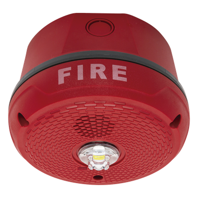 Sirena con Lámpara LED Estroboscópica / Montaje en Techo / Nivel de Candelas Seleccionable / Color Rojo / Nuevo Diseño Moderno y Elegante / Menor Consumo de Corriente / Uso exterior