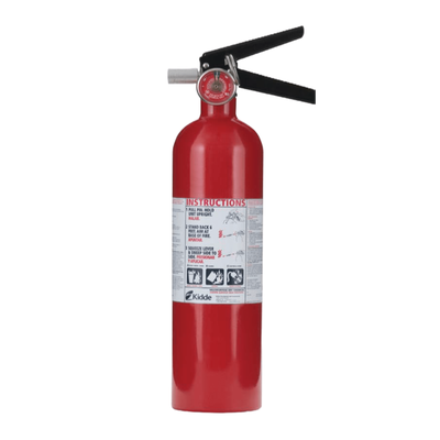 Extintor recargable de polvo químico seco multipropósito para fuegos clase A, B y C, 2.6 lb, con soporte de pared, paquete de 6