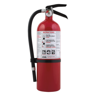 Extintor desechable multipropósito de polvo químico seco para fuegos clase A, B y C, uso en garage y taller, cilindro blanco, paquete de 4 piezas de 5.5 lb