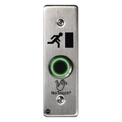 Interruptor IR NoTouch® de Acero Inoxidable, Montaje Delgado, Caja Posterior, Símbolo de puerta