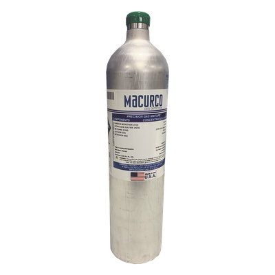 Mezcla cuádruple PM400: 58 L 100 ppm (CO), 25 ppm (H2S), 50% LEL (CH4), 18% Vol. (O2) gases
