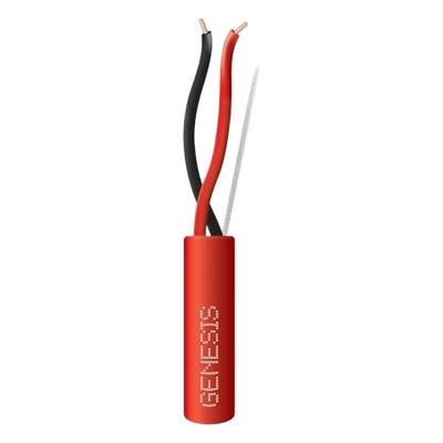 Carrete de Alambre de 305 Metros (1000 Pies) / 2 x 12 AWG / Riser / Tipo FPLR-CL3R / Color Rojo / Para Aplicaciones en Paneles de Detección de Incendio y Sistemas de Evacuación