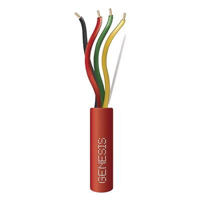 Carrete de 305 Metros (1000 Pies) de Alambre / 4 x 14 AWG / Plenum / Tipo FPLP-CL3P / Resistente al Fuego / Color Rojo / Para Sistemas Contra Incendio o Sistemas de Evacuación