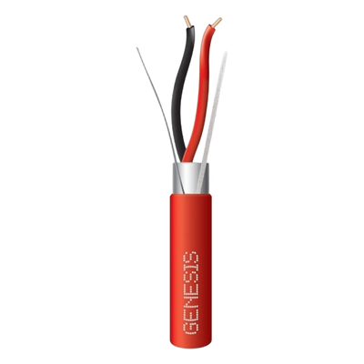 Carrete de 305 Metros (1000 Pies) de Alambre / 2 x 12 AWG / Riser / Blindado / Para Aplicaciones de Incendio FPLR / Sólido Color Rojo
