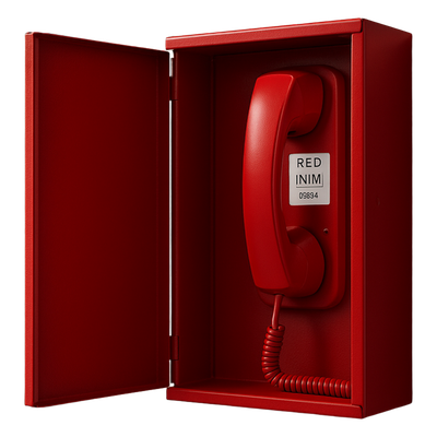Dispositivo Telefónico de Emergencia | Grado de Seguridad 3 | Metal Rojo RAL3001 | 32 Teléfonos por Línea | Conexión IFAMFFT