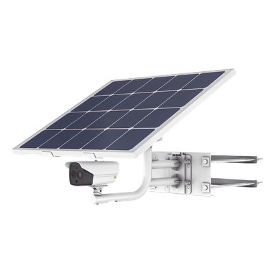 Kit Cámara Térmica Solar - Resolución 256 x 192 / Rango de temperatura -20°C a 150°C / Fusión de imagen bi-espectro / Alarma audible y estroboscópica / 4G LTE / Batería Lithium 360Wh / Panel solar 80W / IP