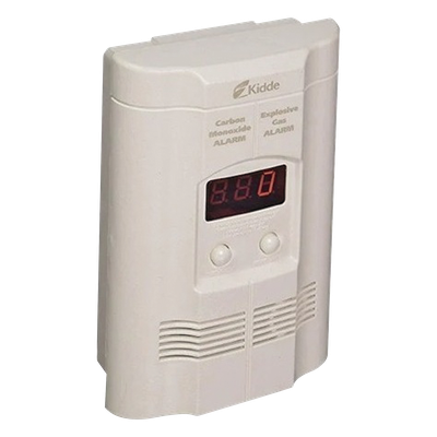 Detector combinado de monóxido de carbono y gas explosivo (metano/propano), conexión directa a 120 Vca con respaldo de pila de 9V, paquete de 2 piezas