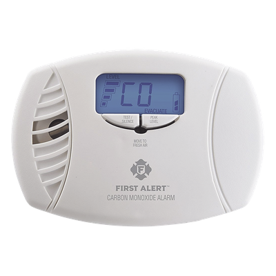 Alarma de monóxido de carbono (CO) enchufable con batería de respaldo y display digital