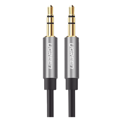 Cable Auxiliar 5 Metros / Conector 3.5mm a 3.5mm / Macho a Macho / Cubierta de TPE / Carcasa de Aluminio / Color Negro