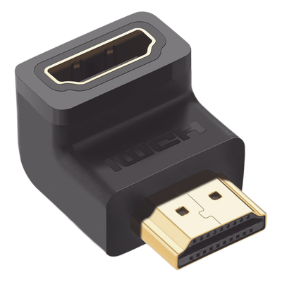 Adaptador HDMI de 90 Grados Macho a Hembra / Hacia Abajo / HDMI 2.0 4K@60Hz / Proporciona Flexibilidad Sin Doblar los Cables HDMI