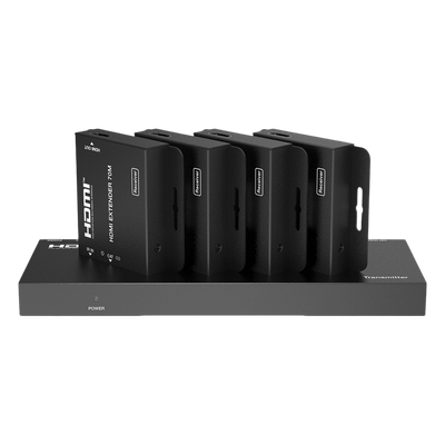 Splitter HDMI 1x4 | Extensor HDMI | 4K@30Hz 40m | 1080p@60Hz 70m | Función PoC |  4:4:4 