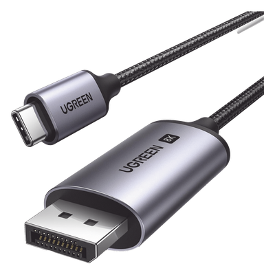 Cable USB-C a DP 1.4 | 3 Metros (9.84 Pies) | Compatible con Thunderbolt 3 & 4 | 8K@60Hz | 4K@240Hz | HDR10+ | eARC | DTS | 3D | ALLM | VRR | | FreeSync G-Sync | Caja de Aluminio | Nylon Trenzado | Conector Niquelado | Blindaje Multicapa
