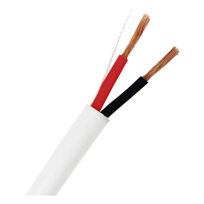 Bobina de 152 Metros (500 Pies) / 12AWG 2 Conductores / Cable Profesional de ALTA FIDELIDAD 100% Cobre / Libre de Oxígeno / Interior / Color Blanco / Para Aplicaciones de Audio, Control de Acceso y Automatización